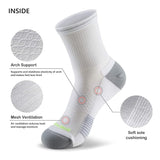 Sportsokken met Gedempte Zool - Heren, Dames, Unisex - 3 Paar - Wit - Elastisch en Ademend