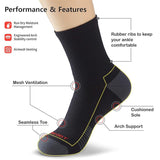 Sportsokken met Gedempte Zool - Heren, Dames, Unisex - 3 Paar - Zwart - Elastisch en Ademend