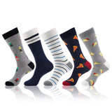 Vrolijke Sokken - Heren - 5 Paar - Maat 41-46 - Pizza Patroon