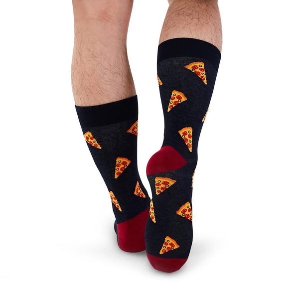 Grappige sokken - Vrolijke Kleurrijke Warme Sokken - Heren - 5 Paar - Pizza - Perfect Cadeau