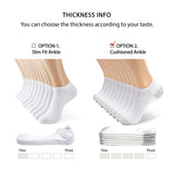 Witte Enkelsokken - Verstevigende Zool - Heren, Dames, Unisex - 10 Paar - Wit - Gedempte zool
