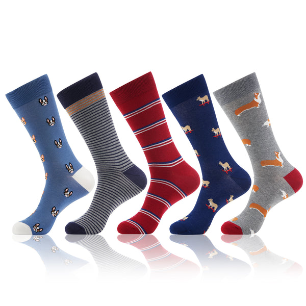 Vrolijke sokken - Heren - 5 Pack - Maat 41-46 - Dieren Patroon