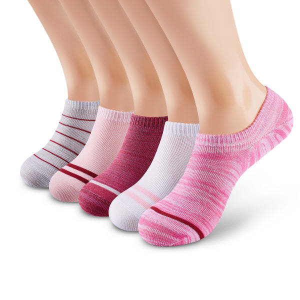 Monfoot - Grappige Sokken - Onzichtbare Sokken - Dames - Roze - 5 Paar