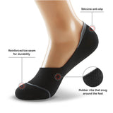 Zwarte Onzichtbare Lage Sokken met Verstevigende Zool - Heren, Dames, Unisex - 8 Paar - Zwart - Elastisch en Ademend