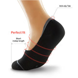 Zwarte Onzichtbare Lage Sokken met Verstevigende Zool - Heren, Dames, Unisex - 8 Paar - Zwart - Elastisch en Ademend