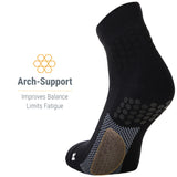 Zwarte Rexy Balance Mid Sportsokken met Gedempte Zool - Heren, Dames, Unisex - Maat 34-37 - Zwart - Geschikt voor Elke Sport - Verbeterd Prestaties