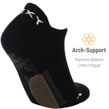 Zwarte Rexy Sportsokken Enkelhoog met Gedempte Zool - Heren, Dames, Unisex - Zwart - Geschikt voor Elke Sport - Verbeterd Prestaties