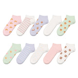 Grappige sokken - Vrolijke sokken - Onzichtbare Sokken - Toetje - Dames - 10 Paar - Maat 36-40