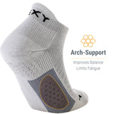 Grijze Rexy Sportsokken Enkelhoog met Gedempte Zool - Heren, Dames, Unisex - Grijs - Geschikt voor Elke Sport - Verbeterd Prestaties