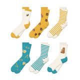 Grappige sokken - Vrolijke Kleurrijke Warme Honing Sokken - Unisex - 6 Paar - Maat 36-38 - Honing Patroon - Perfect Cadeau
