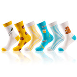 Grappige sokken - Vrolijke Kleurrijke Warme Honing Sokken - Unisex - 6 Paar - Maat 36-38 - Honing Patroon - Perfect Cadeau