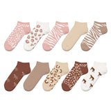 Grappige sokken - Vrolijke Lage Onzichtbare Sokken - Dames - 10 Paar - Maat 36-38 - Luipaard Patroon - Perfect Cadeau