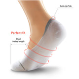 Witte Onzichtbare Lage Sokken met Siliconen Grip - Heren, Dames, Unisex - 8 Paar - Wit - Elastisch en Ademend