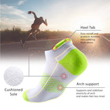 Witte en Kleurrijke Lage Enkel Sportsokken - Heren, Dames - 5 Paar - Wit en Meerdere Kleuren - Elastisch en Ademend