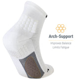 Witte Rexy Balance Mid Sportsokken met Gedempte Zool - Heren, Dames, Unisex - Wit - Geschikt voor Elke Sport - Verbeterd Prestaties