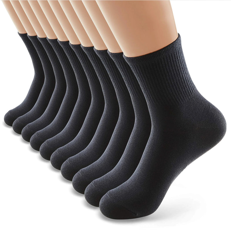 Zwarte driekwart sokken - Heren, Dames, Unisex - 10 Paar  - Ademend