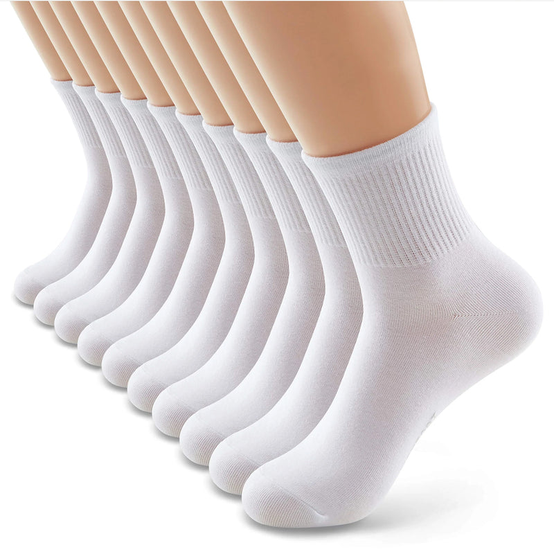 Witte driekwart sokken - Heren, Dames, Unisex - 10 Paar - Wit - Ademend