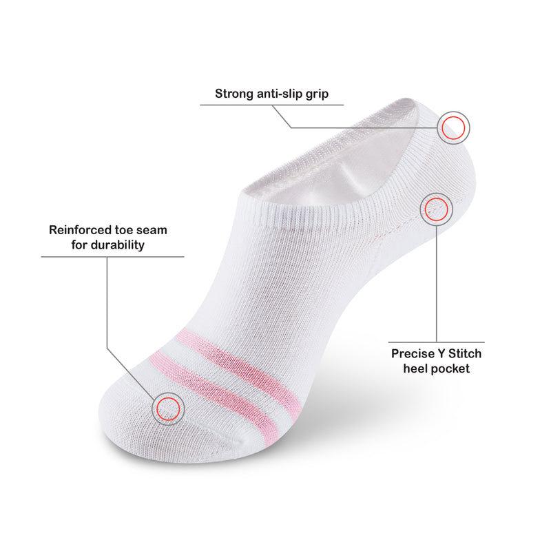 Grappige sokken - Vrolijke Kleurrijke Onzichtbare Sokken - Dames - 5 Paar - Roze - Cadeau voor Haar