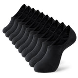 Zwarte Onzichtbare Lage Sokken met Siliconen Grip - Heren, Dames, Unisex - 10 Paar - Zwart - Elastisch en Ademend