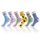 Grappige sokken - Vrolijke sokken- Kleurrijke Warme Kat Sokken - Unisex - 6 Paar - Maat 36-38 - Katten print - Grappige cadeaus