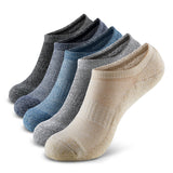 Onzichtbare Lage Sokken met Siliconen Grip in Meerdere Kleuren - Heren, Dames, Unisex - 5 Paar - Maat 42-46 - Wit/Zwart/Grijs/Navy/Blauw - Elastisch en Ademend
