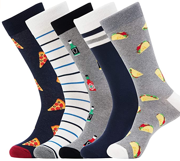 Grappige sokken - Vrolijke Kleurrijke Warme Sokken - Heren - 6 Paar - Pizza - Perfect Cadeau