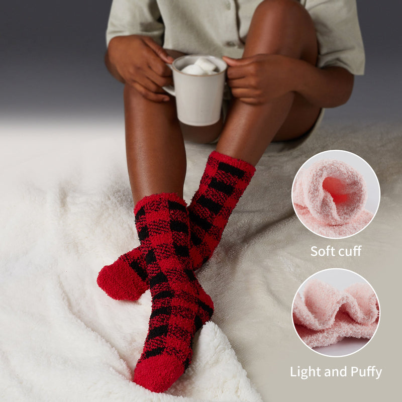 Huissokken Kerst | 3 Paar | Maat 36-38 | Superzacht en warme donzige Fluffy Sokken