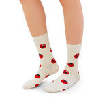Vrolijke Kleurrijke Sokken - Dames - 6 Paar - Maat 36-38 - Tomaat - Perfect Cadeau voor Haar